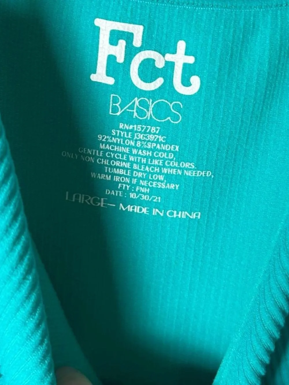 Turquoise Large Ribbed Bodycon Dress - Picture 4 of 4
